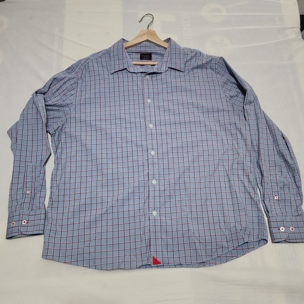 UNTUCKit Beaulieu Button Down Mens XXL Blue Red Plaid Excellent Performance Long